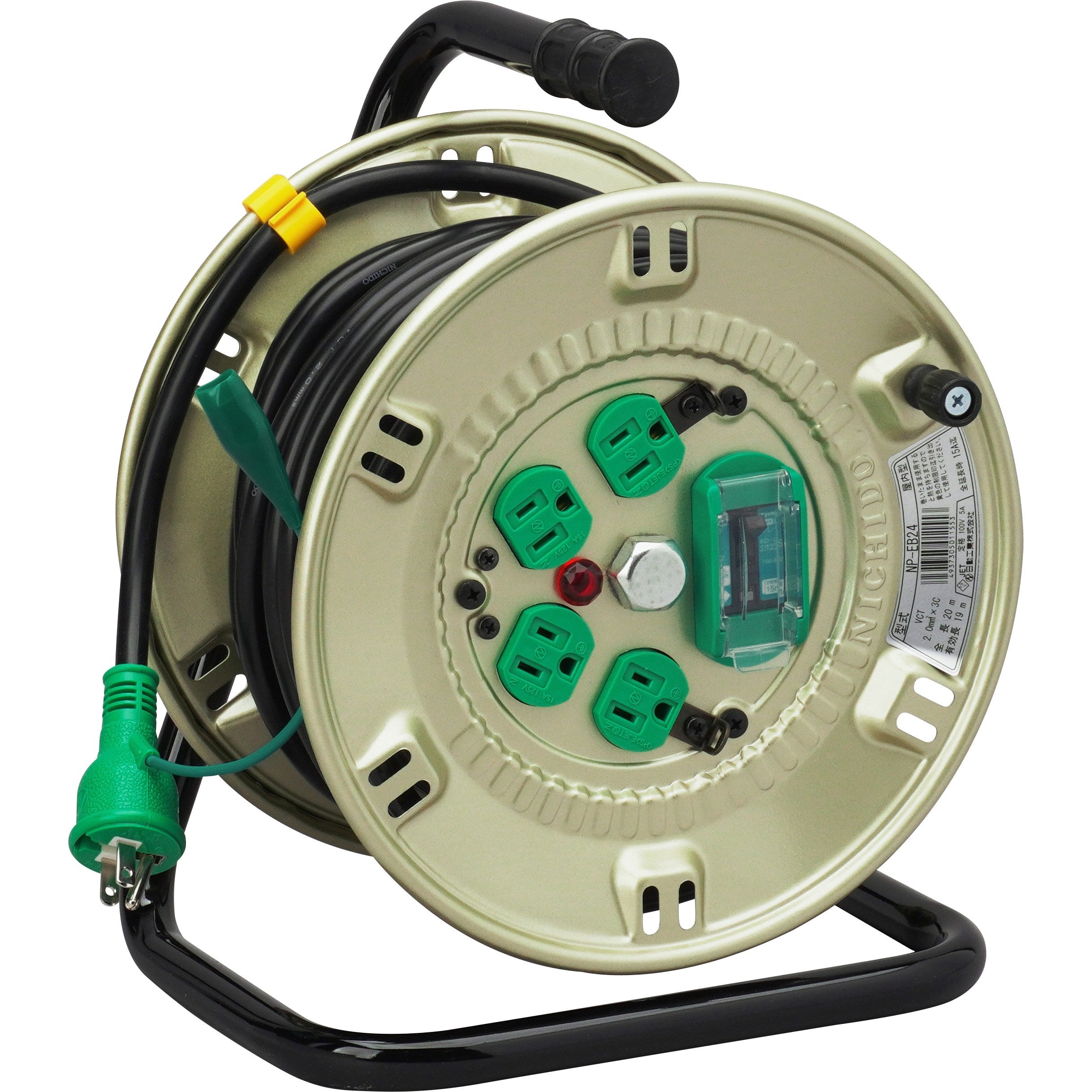 br> 日動 電工ドラム デジタルドラム 標準型 電圧電流メーター付 漏電