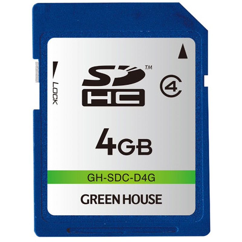 4GB メモリーカード 140枚セット GH-SDC-D4G SDスピードクラス「Class4」対応SDカード 1枚 グリーン