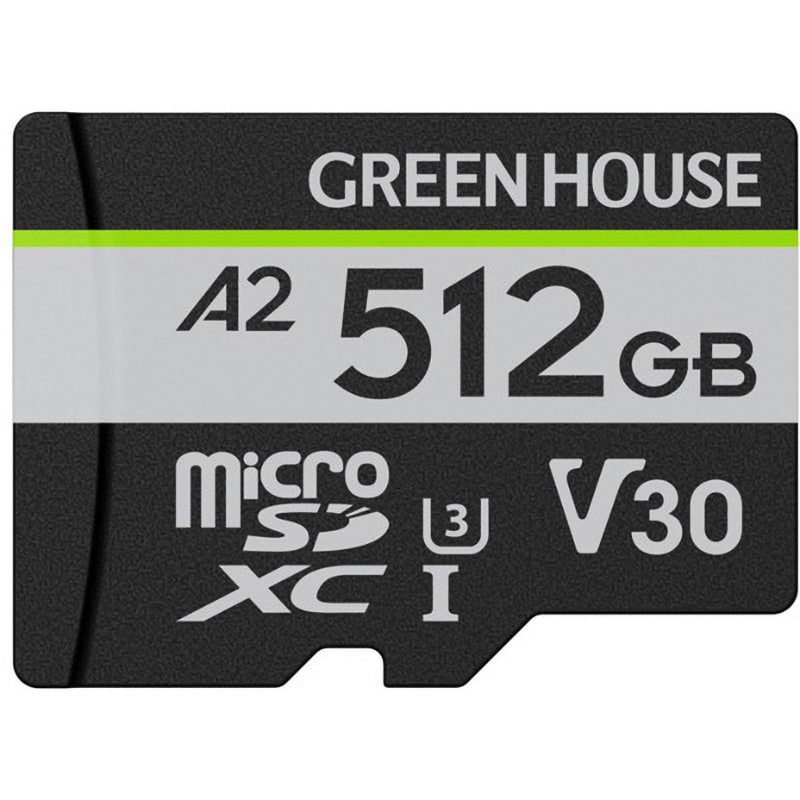 マイクロSD 512GB 80MB/s GREENHOUSE 4k対応 SDXC-