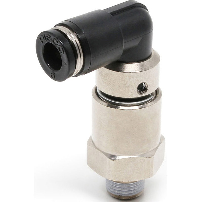 RHL6-01 ハイロータリジョイント エルボ PISCO(ピスコ) 回転部配管用タイプ 空気 R チューブ外径6mm 1個 RHL6-01