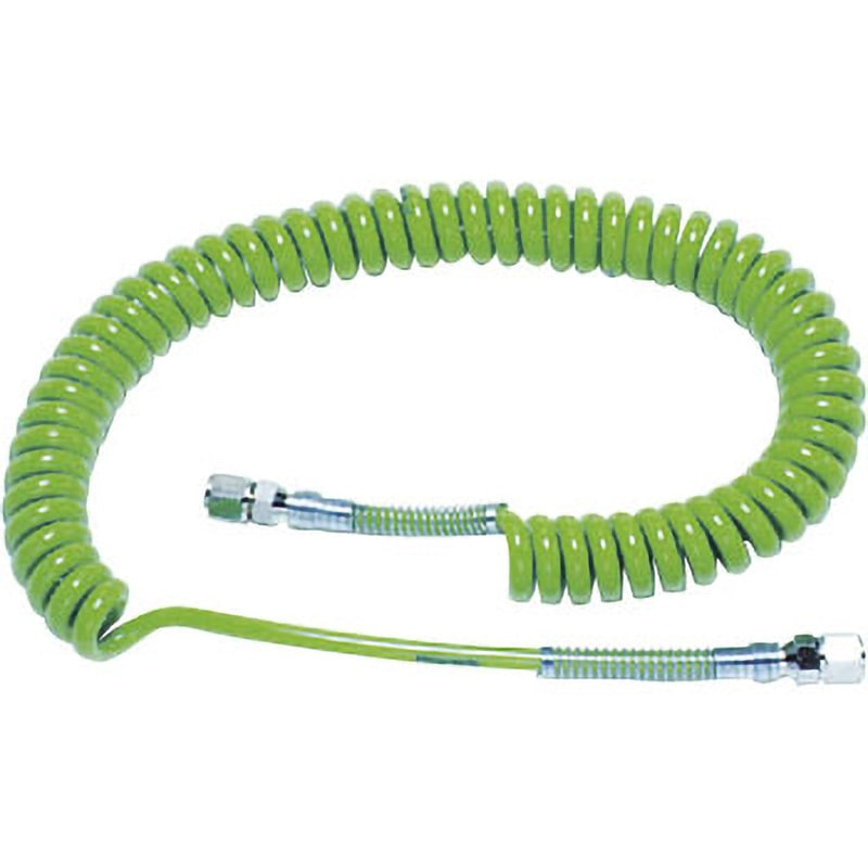 SE-70 ニュータイプカールホース 室本鉄工 淡緑色 継手:両端G1/4めねじ付 内径5mm外径8mm長さ700mm 1本