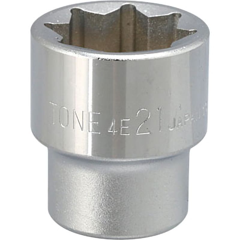 4E-21 ソケット(8角) トネ TONE (前田金属工業) 対辺寸法21mm差込角12.7mm - 【通販モノタロウ】