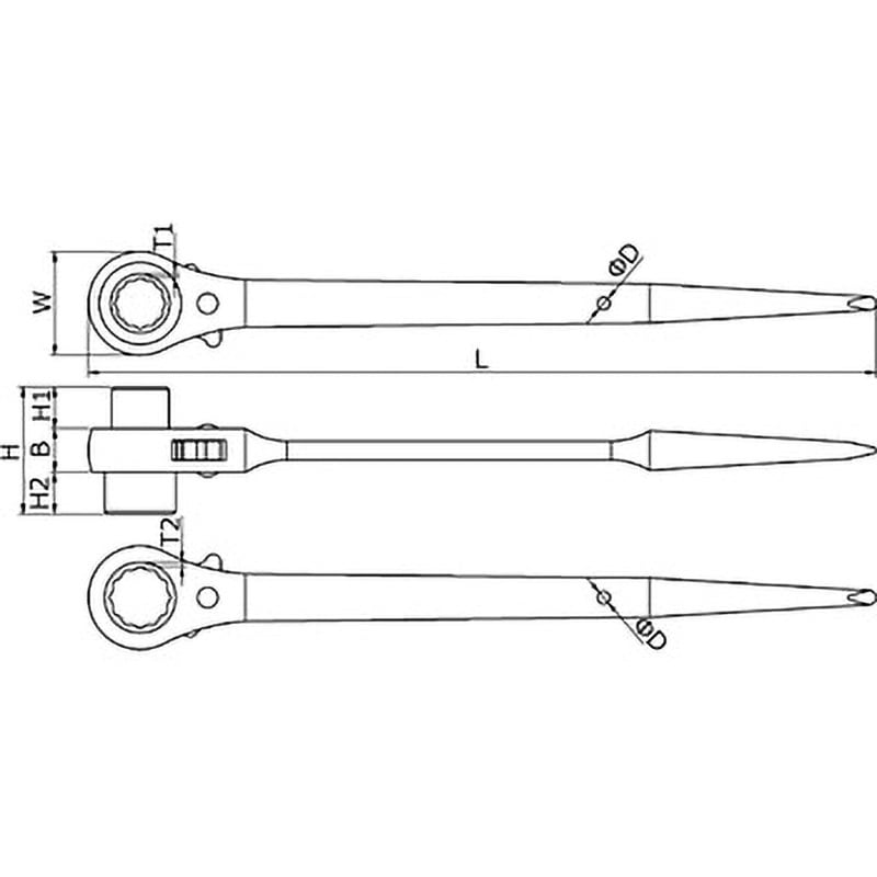 TRW-1113 両口ラチェットレンチ(爪式) 1本 TRUSCO 【通販モノタロウ】