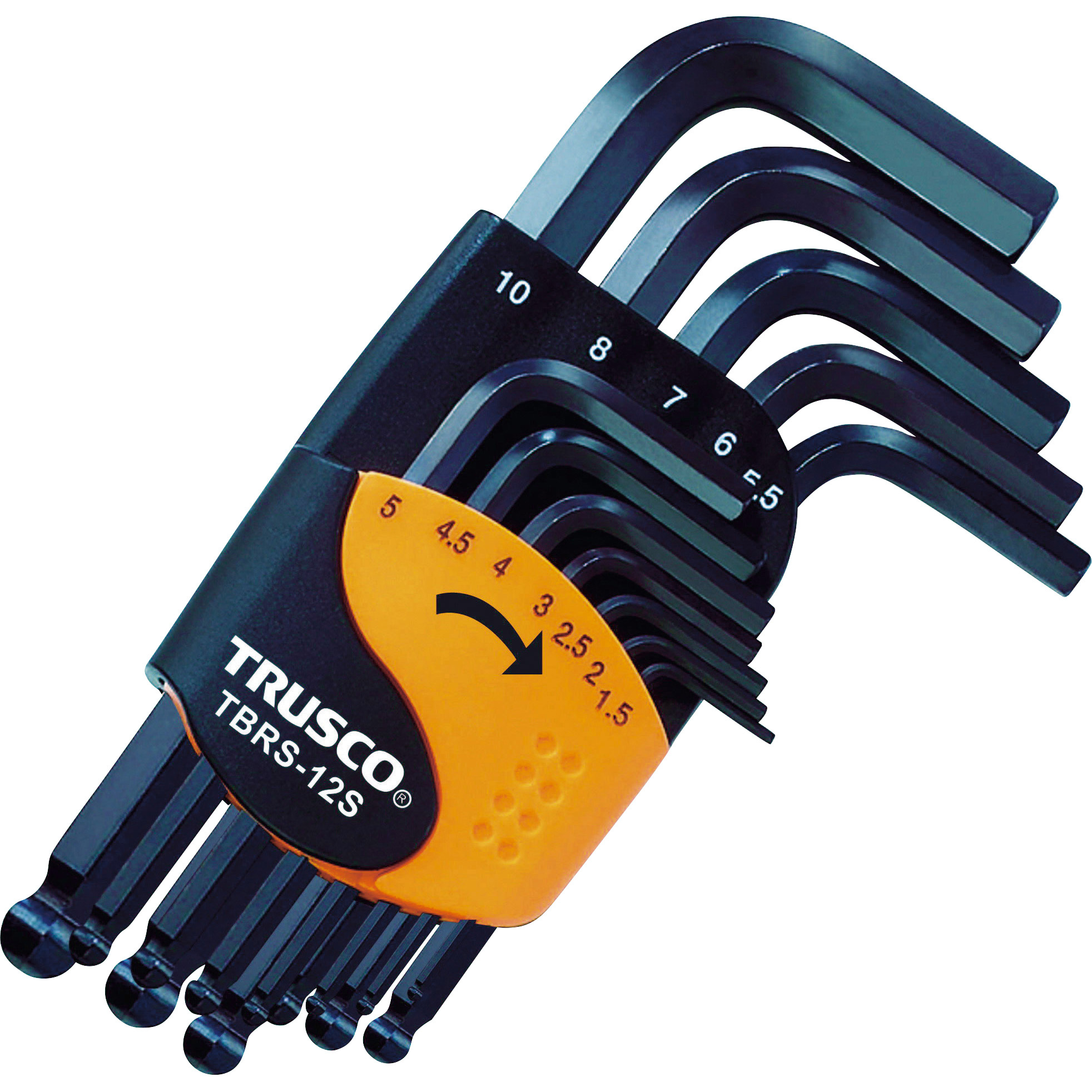 TBRS12S ボールポイント六角棒レンチセット(ショートタイプ) TRUSCO L