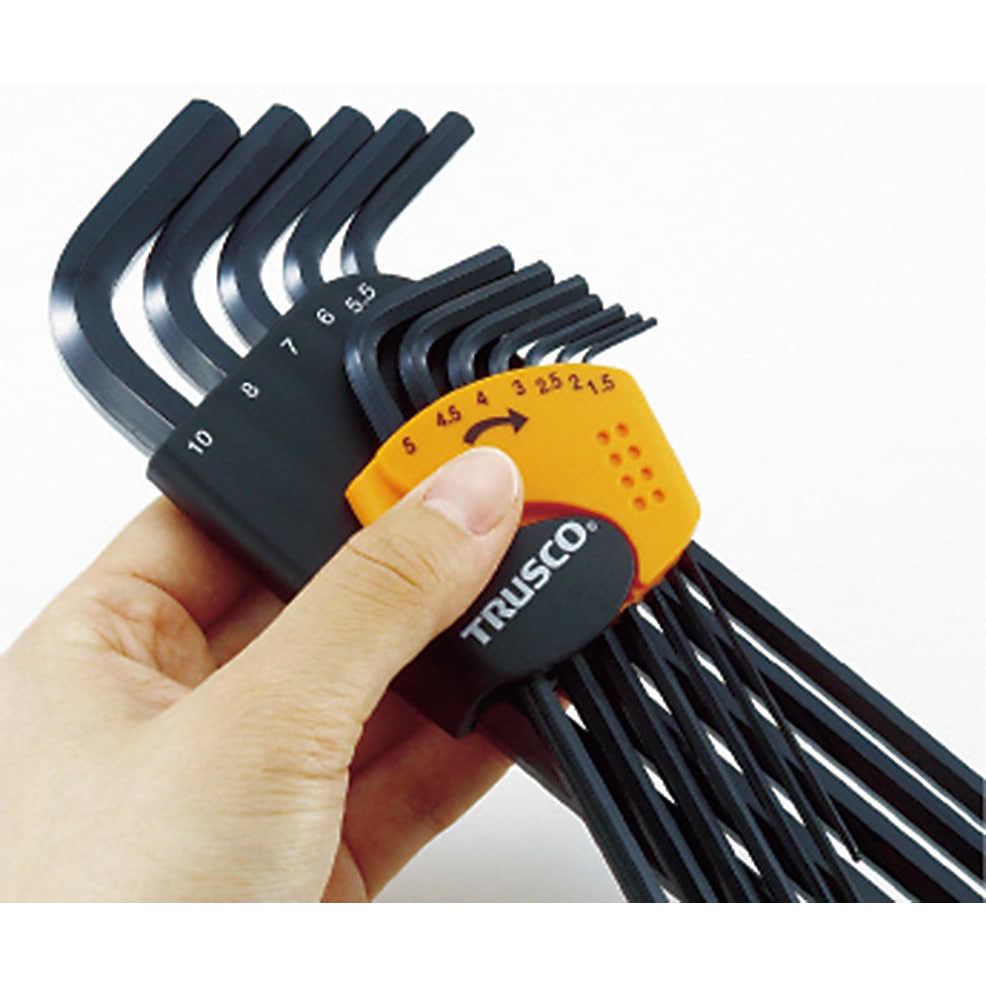 TRRL-9S 六角棒レンチセット(ロングタイプ) TRUSCO L型 黒染め 【通販
