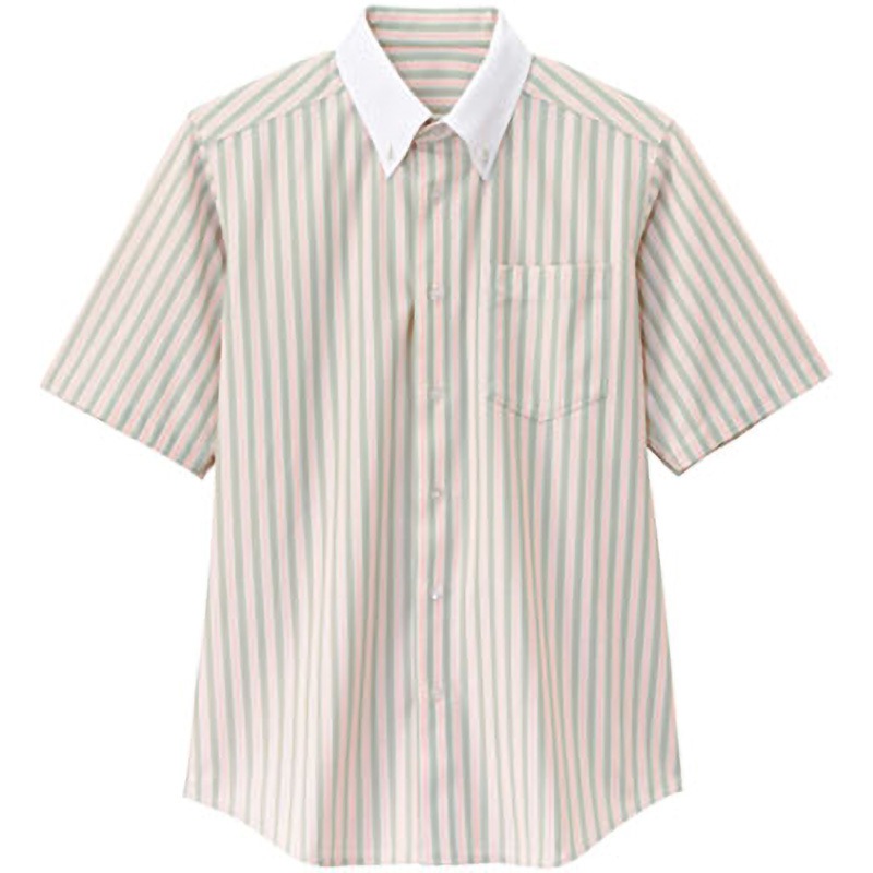 23310-92 ボタンダウン半袖シャツ 23310 ボストン商会 男女兼用 グレー×オレンジ色 サイズS 5,262円