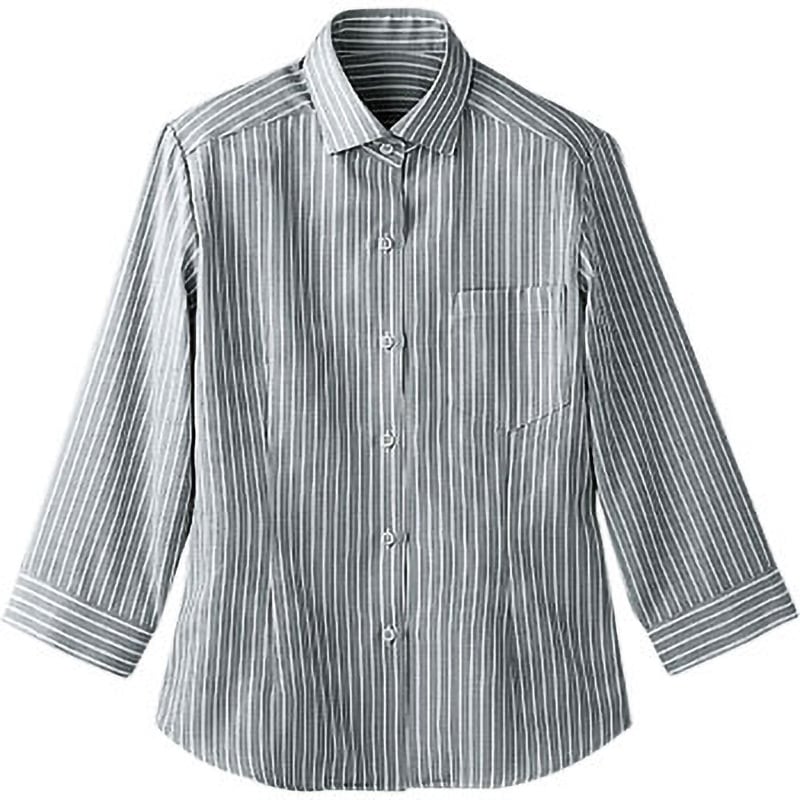 24211-94 七分袖シャツ 24211 ボストン商会 女性用 家庭洗濯可 グレー色 サイズ07