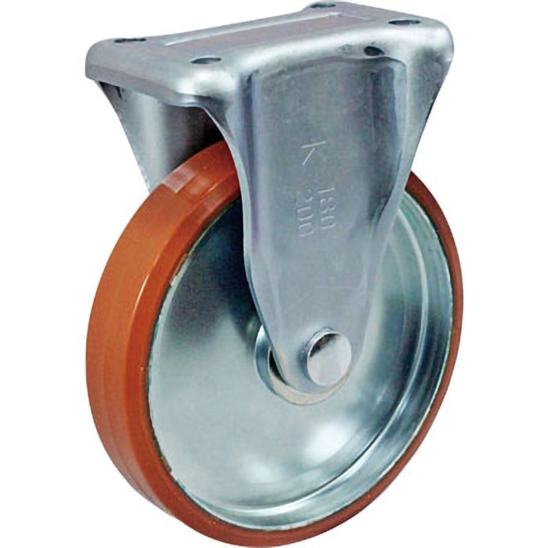 P-200WK プレス製ウレタンキャスター ログラン 固定式 イノアック プレート式 重荷重用 単輪 200径 車輪幅42mm