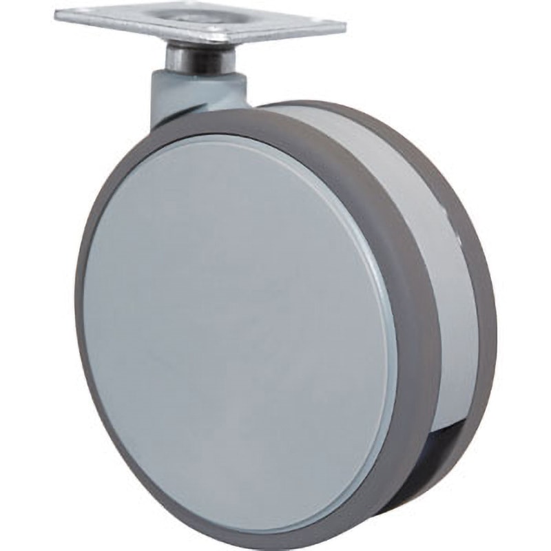 F130 双輪キャスター F型 プレート式 東海キャスター エラストマー車輪 自在車 ナイロン 許容荷重96.1daN 車輪径130mm取付高153.5mm