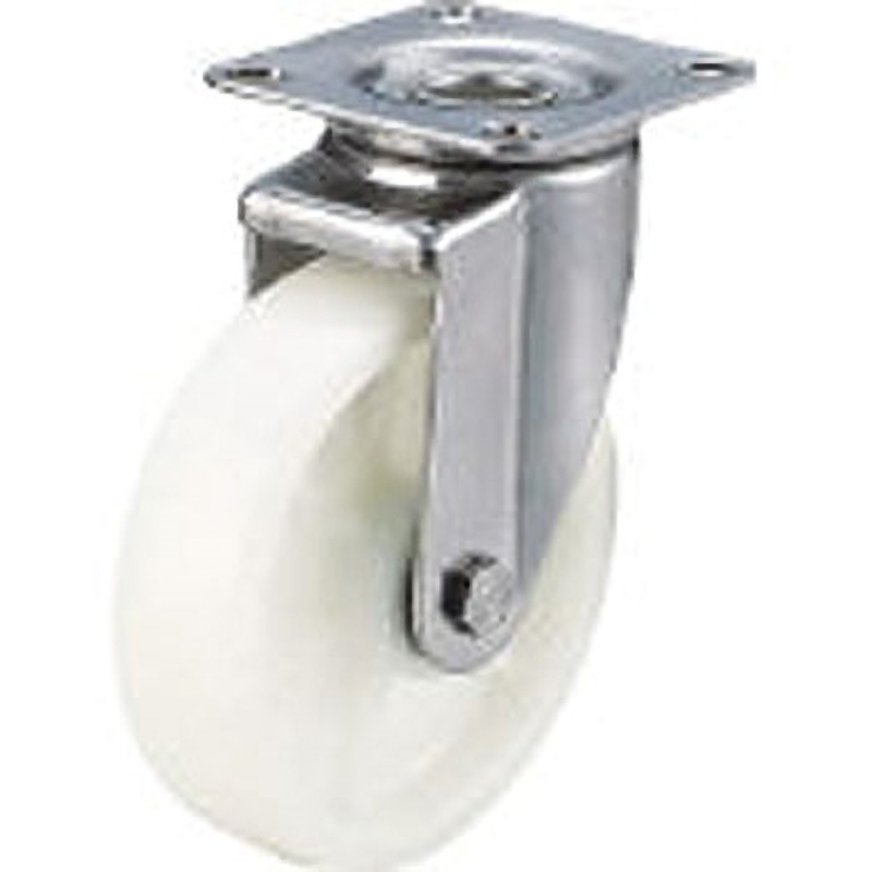 SUS-NJ2-150 ナイロンキャスター SUS-SJシリーズ 自在式 ユーエイキャスター 単輪 ステンレス仕上 許容荷重160daN 取付高190mm