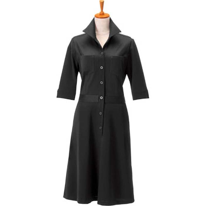 00108-99 ニットワッフルワンピース 00108 ボストン商会 黒色 サイズ07