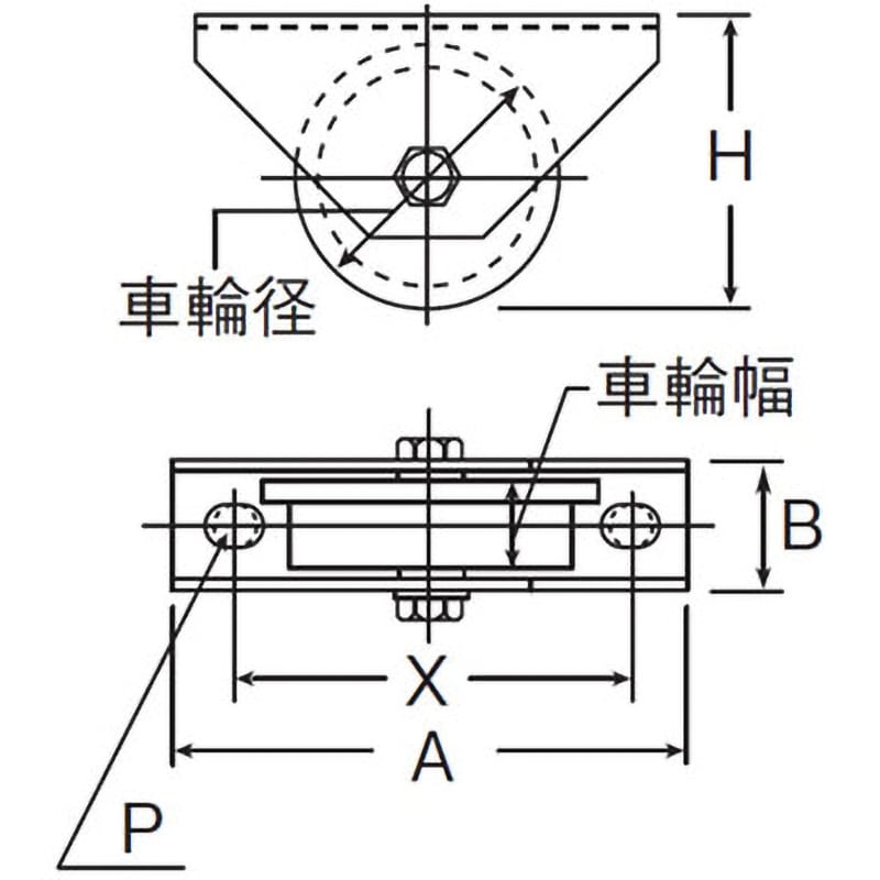 ヨコヅナ WBS-0752 ロタ ステン重量戸車 75mm 平型 ヨコヅナ ロタ・ステン重量戸車７５ｍｍ平型 WBS-0752 1個 新品・7営業日