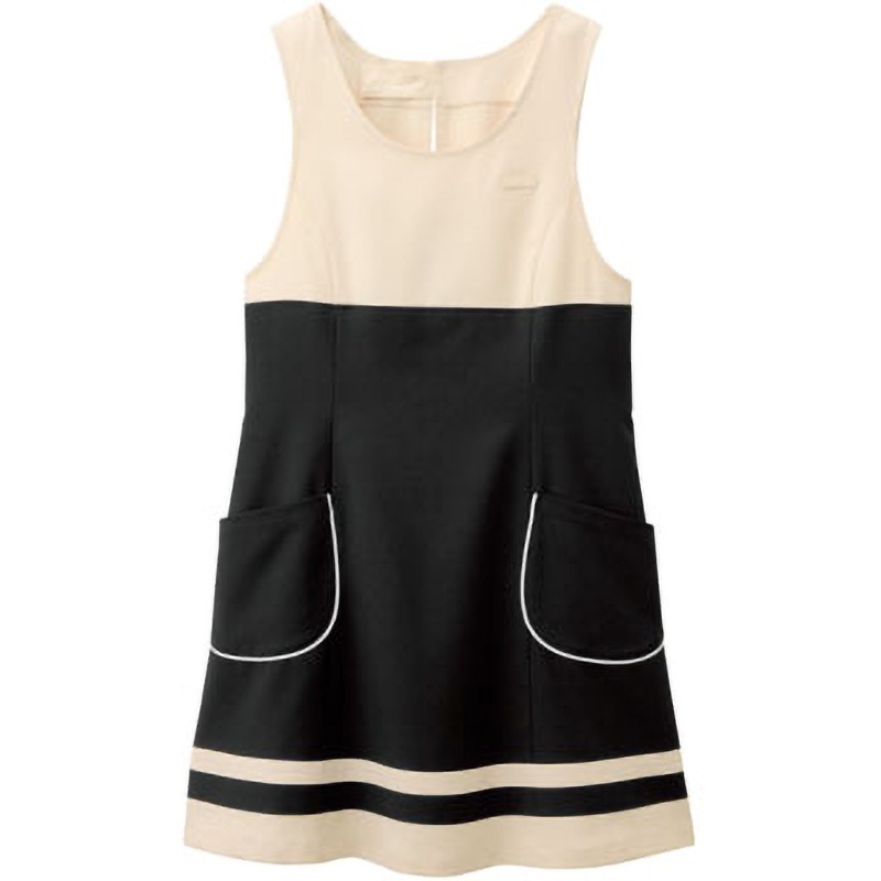 00911-99 エプロンドレス 00911 ボストン商会 黒×ライトベージュ色 サイズM