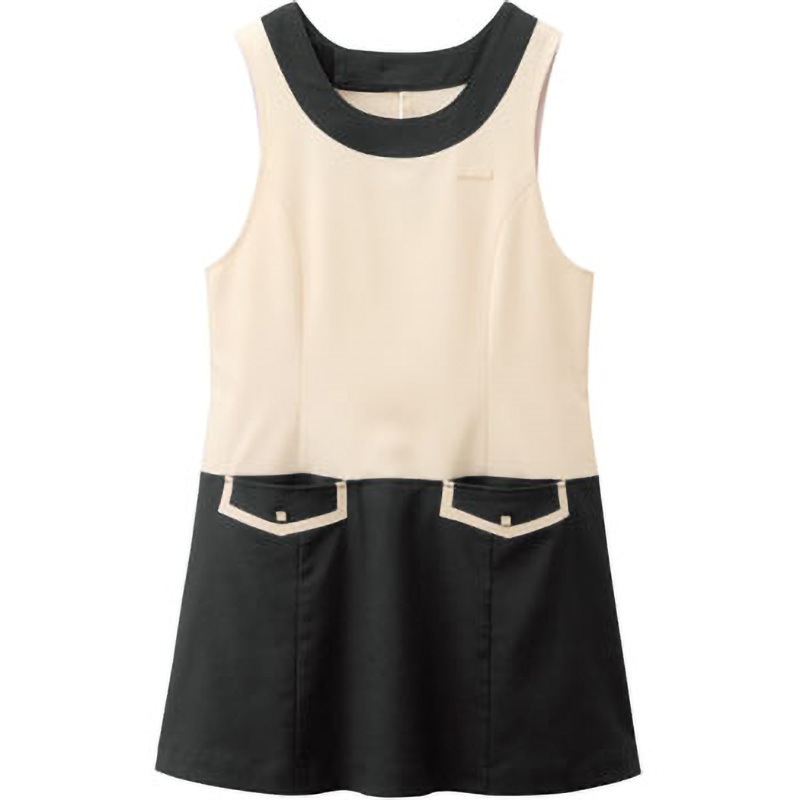 00912-72 エプロンドレス 00912 ボストン商会 ライトベージュ×黒色 サイズL