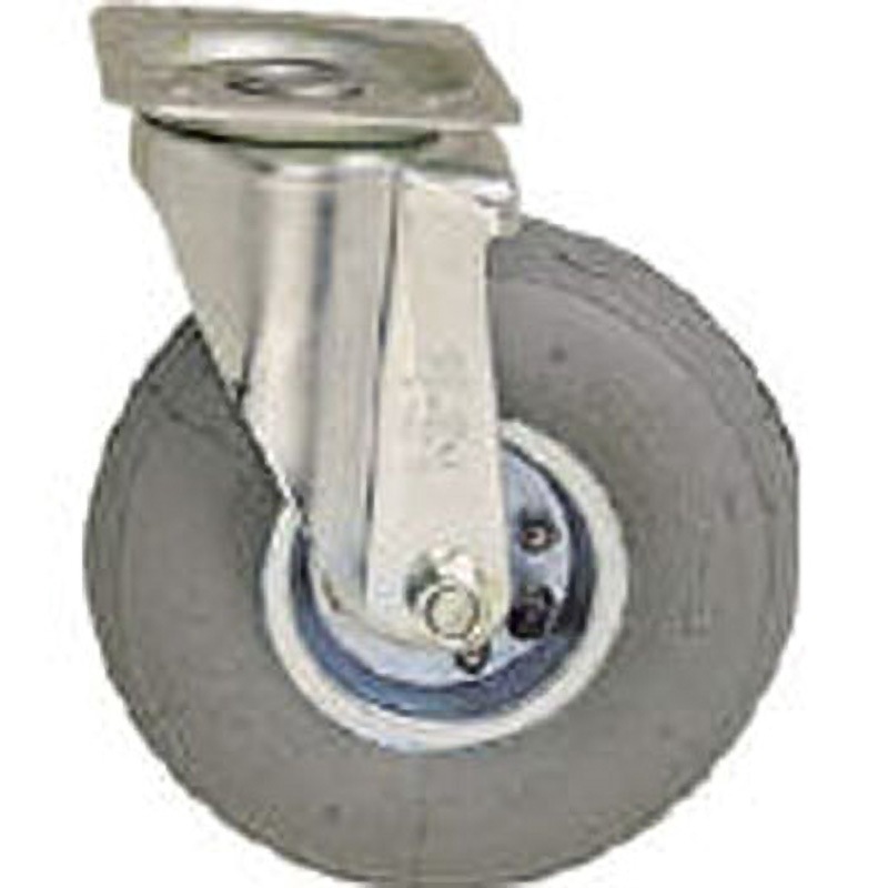 SD180ARJ エコ運搬車用 空気タイヤ 自在キャスターΦ180 ゴム車 TRUSCO プレート式 175径 取付高213mm