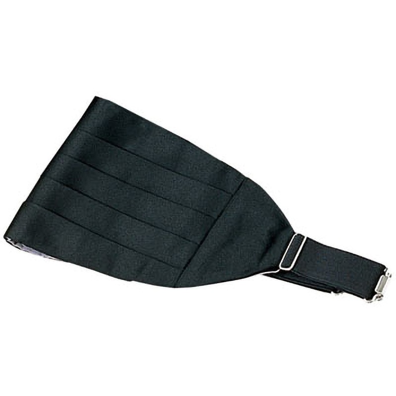 01011-01 金具付カマーバンド 01011 ボストン商会 黒色 混率(%):サテン(ポリエステル100) サイズL 1個