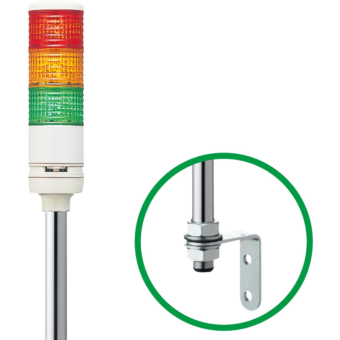 LEUTWB-24-3RYG Φ60 積層式LED表示灯+ブザー+点滅(ポール) 24V アロー(シュナイダーエレクトリック) 3段   LEUTWB-24-3RYG