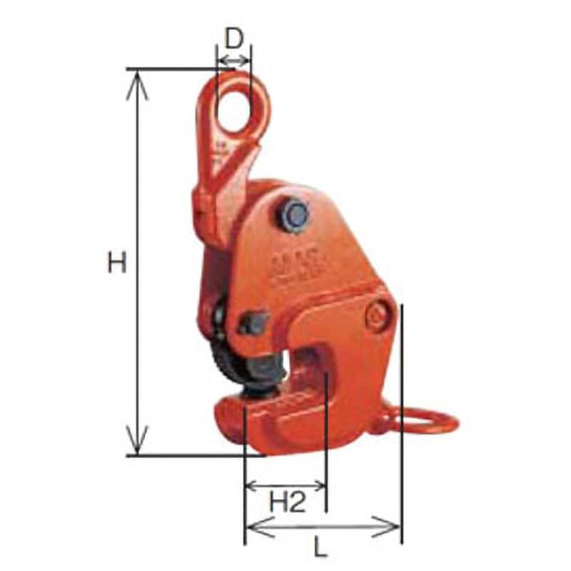 G1.2425 横吊りクランプ ラッチ式ロック装置付 イーグルクランプ 荷重1.2t クランプ範囲4～25mm - 【通販モノタロウ】