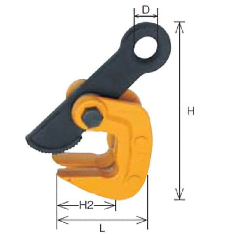 HPC2N 水平横吊りクランプ スーパーツール 下あご先割れ(2分割)タイプ 荷重2t クランプ範囲3～50mm - 【通販モノタロウ】