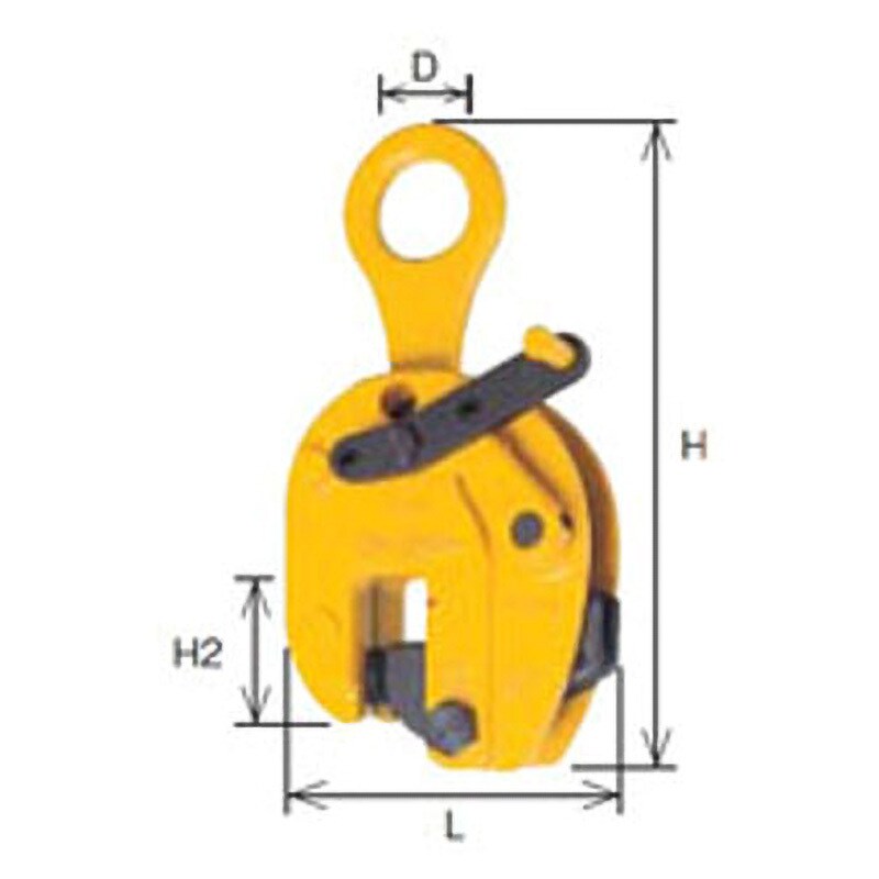 SVC0.5L 縦吊りクランプ ロックレバー式・遠隔操作レバー付 スーパーツール 荷重0.5t クランプ範囲1～19mm - 【通販モノタロウ】