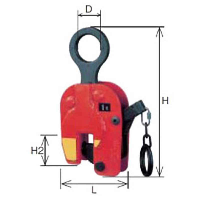 VA01000 縦吊りクランプ セーフティロック付 象印チェンブロック 荷重1t クランプ範囲0～25mm VA01000 - 【通販モノタロウ】