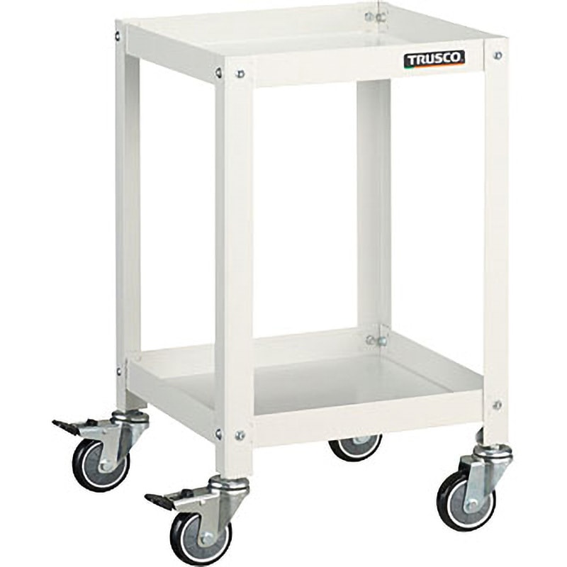 RBW-632U W ラビットワゴン ウレタン車輪 TRUSCO 自在×4キャスター 組立式仕様 2段 ホワイト色   RBW-632U W