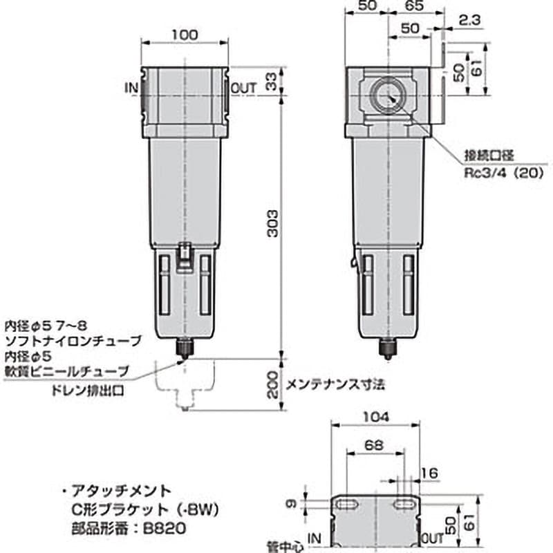 CKD オイルミストフィルタ MM6000-20G-W-J1-