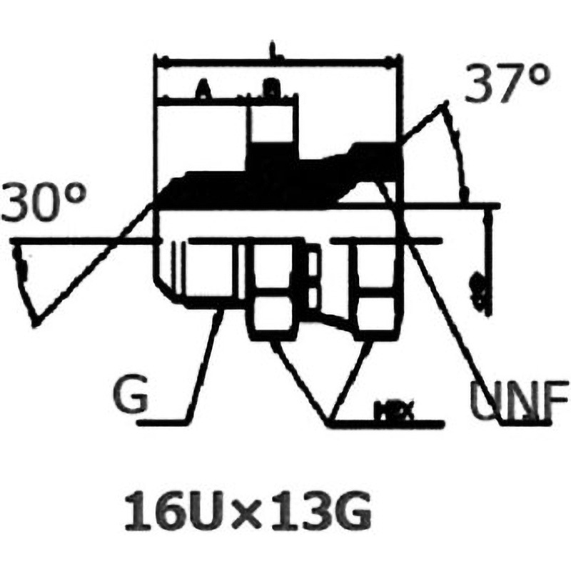 1304GU-16 ホース用変換アダプタ (G×UNF) 1個 中部高圧ホース 【通販