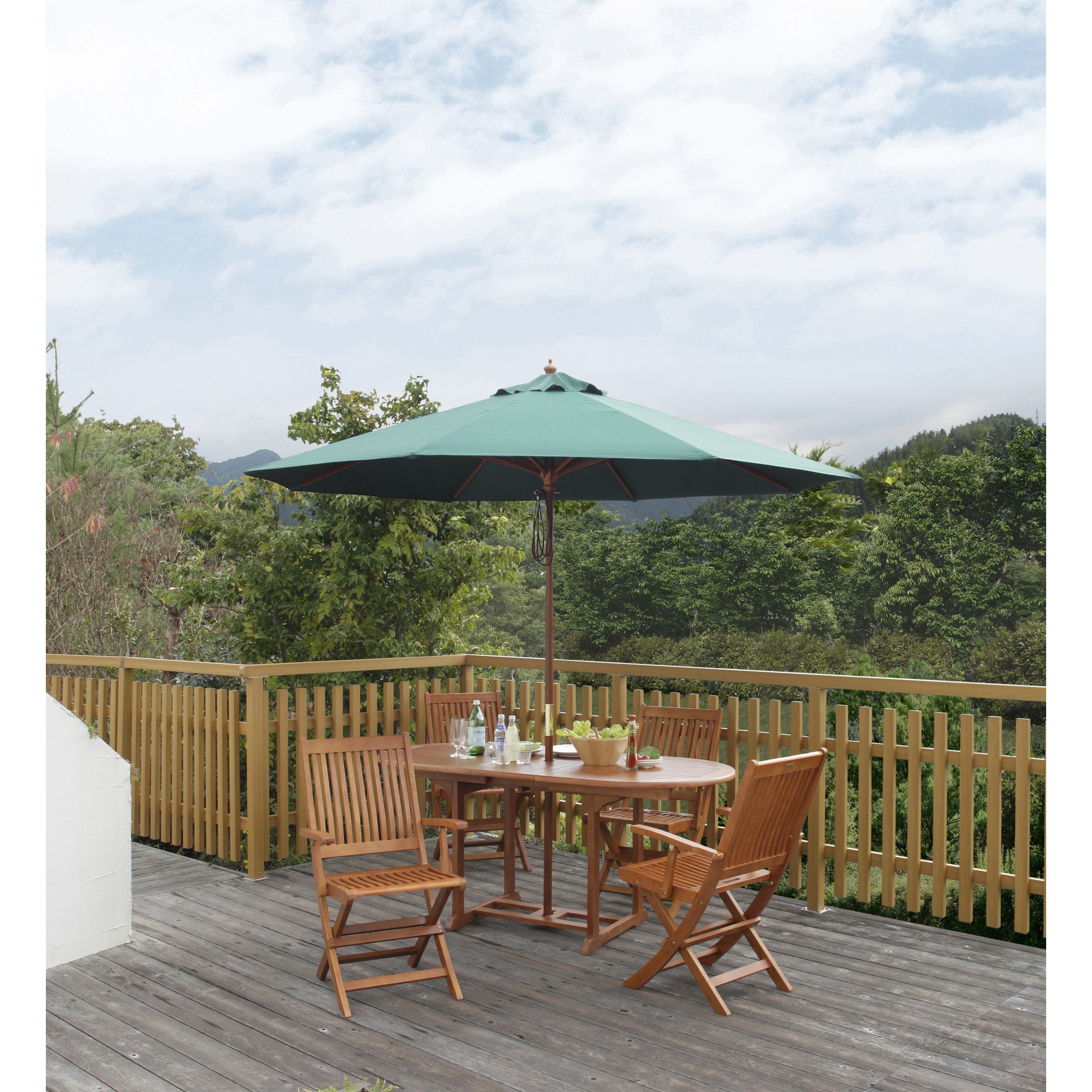 タカショー 日よけ ウッドパラソル 2.7ｍ グリーン PAS-27G ガーデン ファニチャー 紫外線カット 撥水加工 タカショー 日よけ ウッドパラソル 2.7ｍ グリーン PAS-27G ガーデン