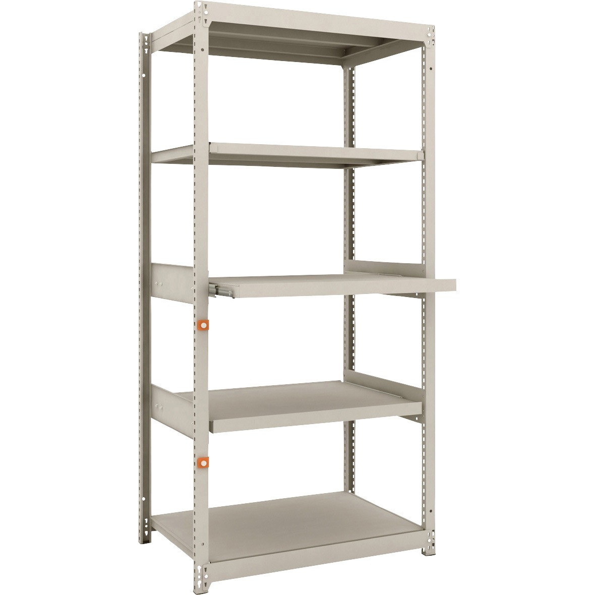 M1.5-6363M2 軽中量ボルトレス棚(M1.5型)スライド2段 TRUSCO グレー色 荷重150kg/段 間口903mm奥行604mm高さ1806mm