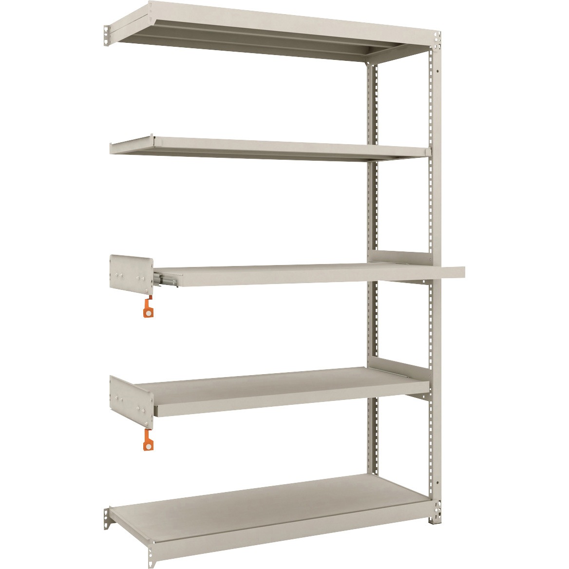 M1.5-6443M2B 軽中量ボルトレス棚(M1.5型)スライド2段 TRUSCO グレー色 荷重150kg/段 間口1160mm奥行454mm高さ1806mm