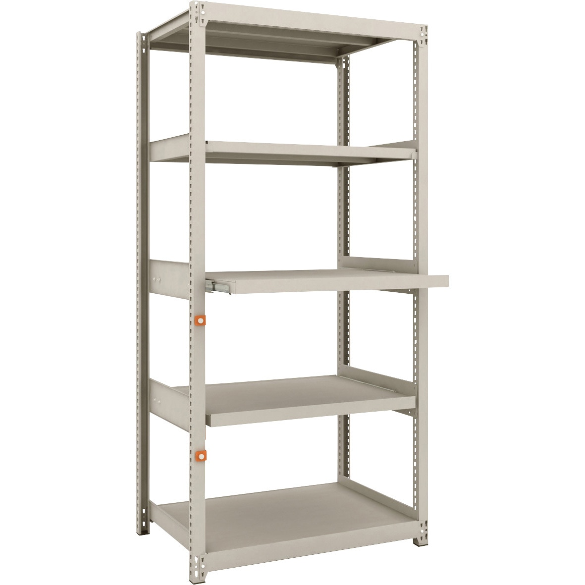 M2-6363M2 軽中量ボルトレス棚(M2型)スライド2段 TRUSCO グレー色 荷重1500kg 単体型 間口902mm奥行609mm高さ1807mm  M2-6363M2