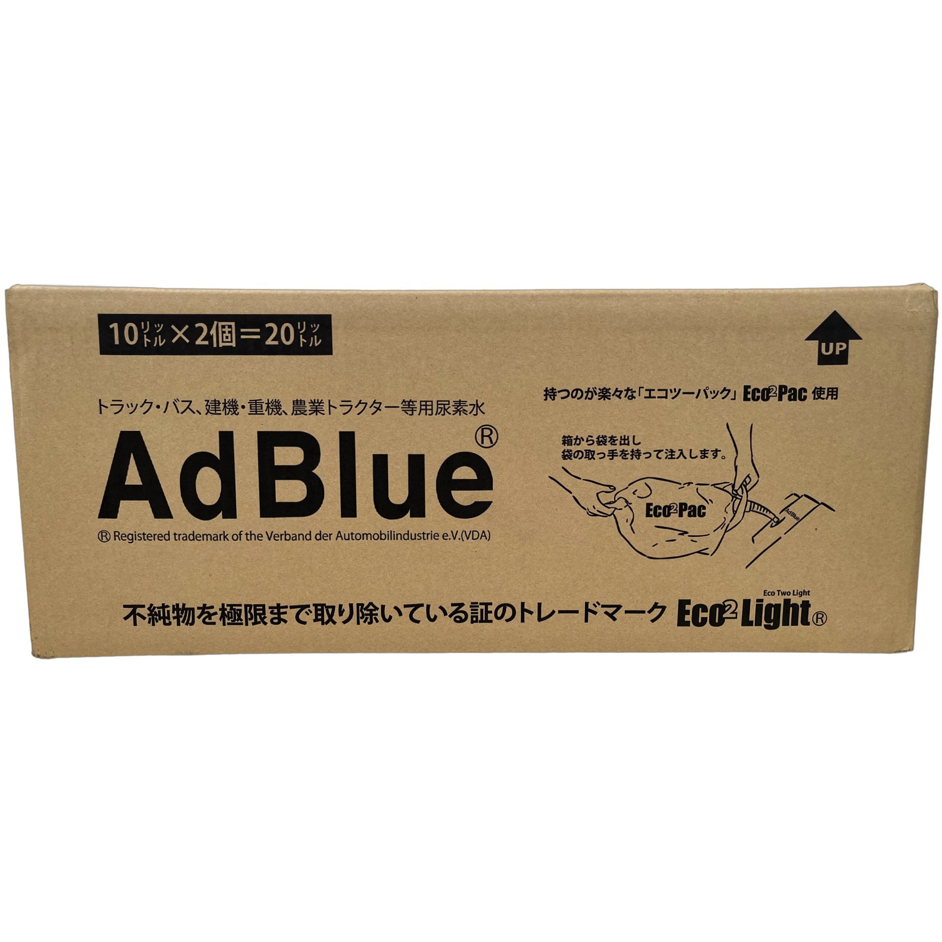 E2P-20 エコツーパック(高品位尿素水 AdBlue/アドブルー) 1箱(10L×2袋) オプティ 【通販モノタロウ】