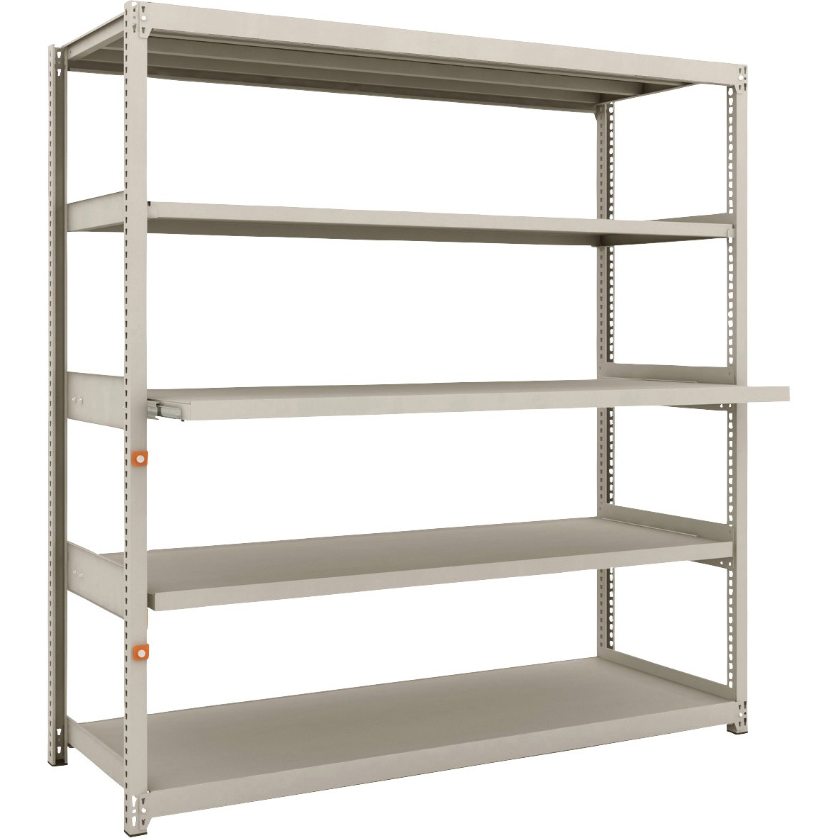 M2-6663M2 軽中量ボルトレス棚(M2型)スライド2段 TRUSCO グレー色 荷重1500kg 単体型 間口1802mm奥行609mm高さ1807mm  M2-6663M2