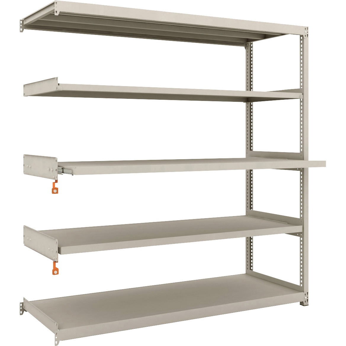 M2-6663M2B 軽中量ボルトレス棚(M2型)スライド2段 TRUSCO グレー色 荷重1500kg 連結型 間口1760mm奥行609mm高さ1807mm  M2-6663M2B 60,390円