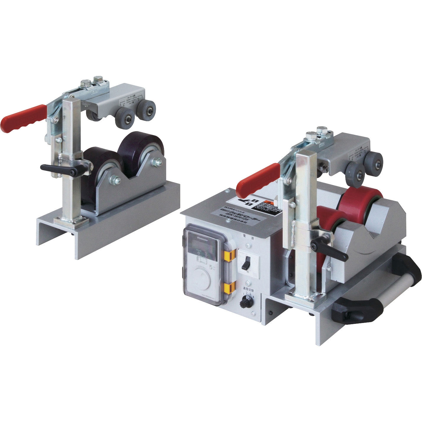 中古品△イクラ育良　ISK-WR125　ウェルドローラー　スタンド付き ISK-WR125E 溶接用パイプ回転装置(ウエルドローラー) 1台 IKURATOOLS