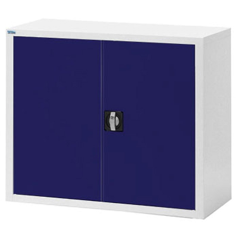 743776 深型スチール書庫カラー扉シリーズ スマイル(家具) 寸法880×500×730mm ブルー色