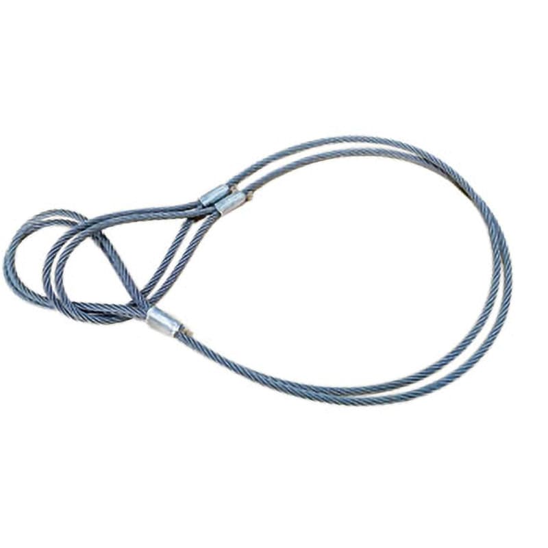 ワイヤーロープ　加工品 　2本セット オーダー】 国産JISワイヤロープ ロック加工品(両アイ) 6×24 O/O(黒)2