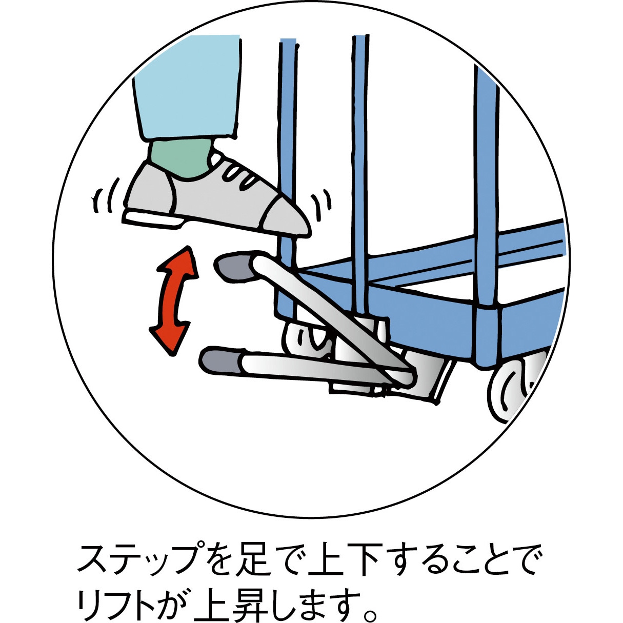 HLFA-S120 軽量ハンドリフター 足踏み油圧式折りたたみハンドルタイプ