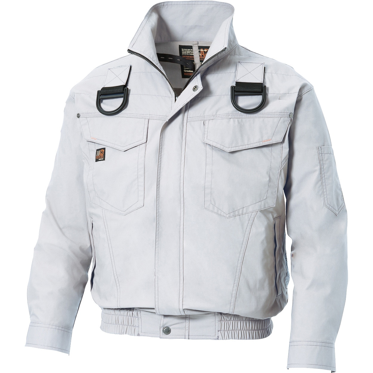 KU91400F 空調風神服 フルハーネス用長袖ブルゾン (服のみ) サンエス 6シルバー色 綿100% サイズXL  KU91400F