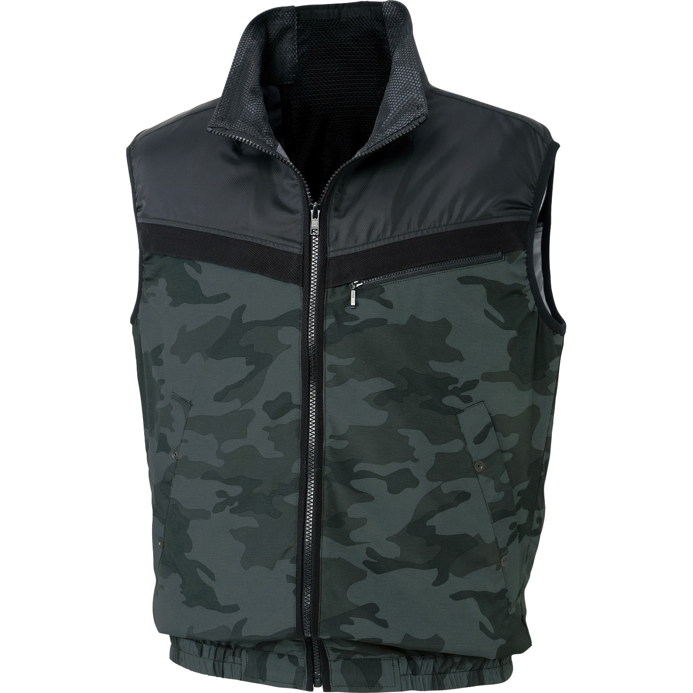カモフラージュ ベスト Mサイズ フード付き KF96990 空調風神服 迷彩ベスト (服のみ) (旧KU96990) サンエス