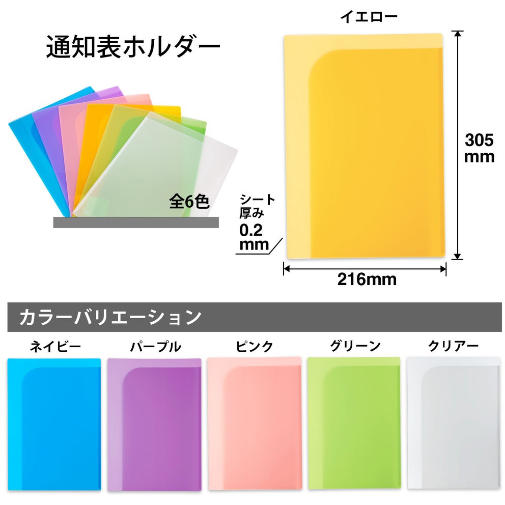 FL-190SF(79724) クリアホルダー 通知表ホルダー PLUS(プラス)[文具
