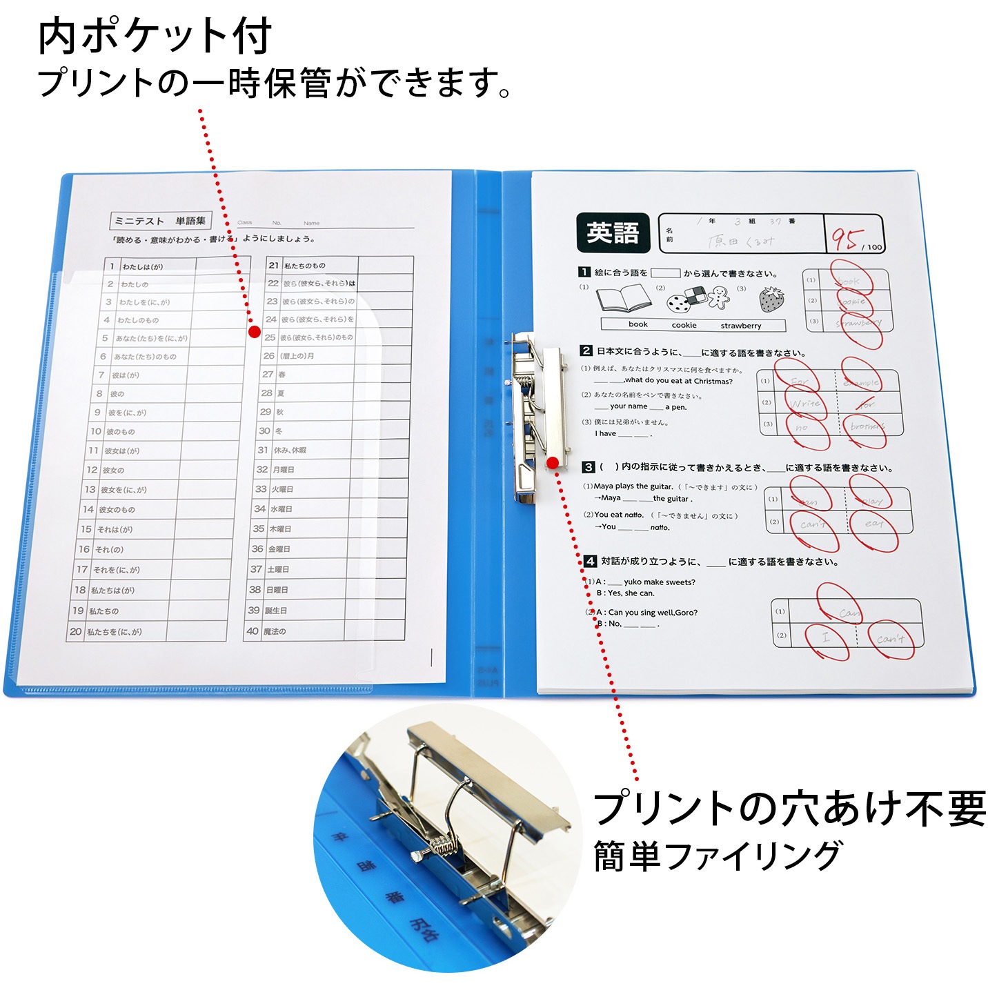 FL-194SF(79761) 年組氏名 スクール パンチレスファイル PLUS(プラス