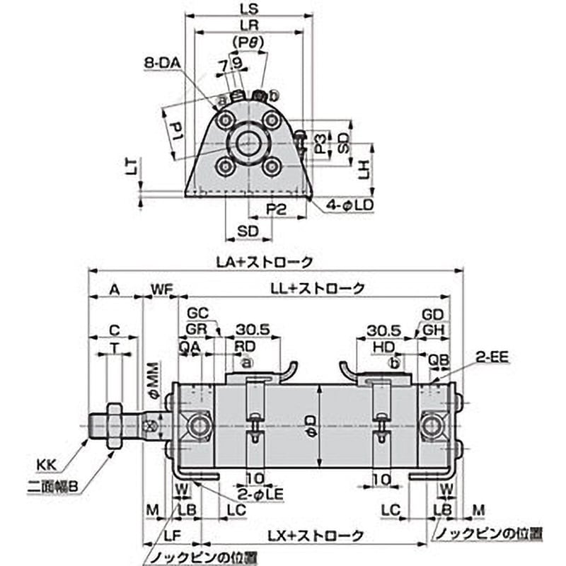 CKD スーパーマイクロシリンダ SCM基本(片ロッド)ベース SCM-LB-～-