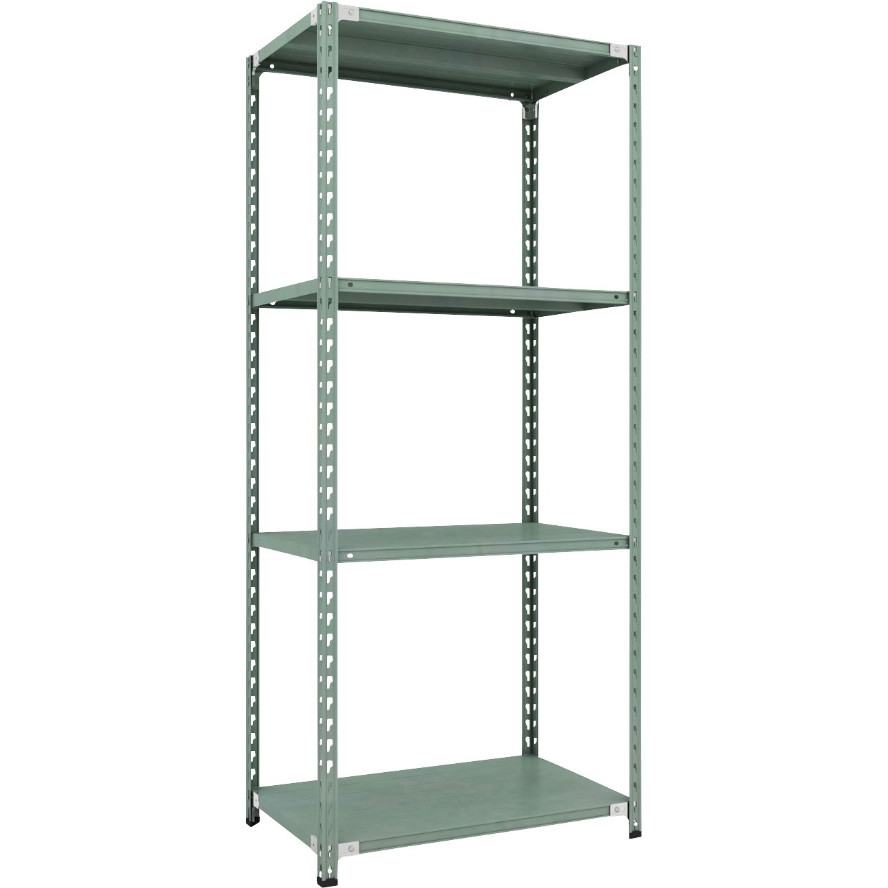CB-7364-GN セミボルトレス軽量棚 (150kgタイプ、高さ2100mm) 4段 TRUSCO グリーン色 スチール 荷重900kg 奥行602mm  CB-7364-GN