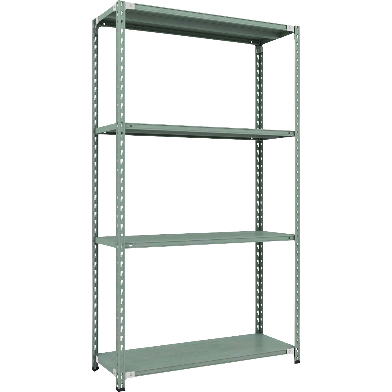 CB-7444-GN セミボルトレス軽量棚 (150kgタイプ、高さ2100mm) 4段 TRUSCO グリーン色 スチール 荷重900kg 奥行452mm  CB-7444-GN