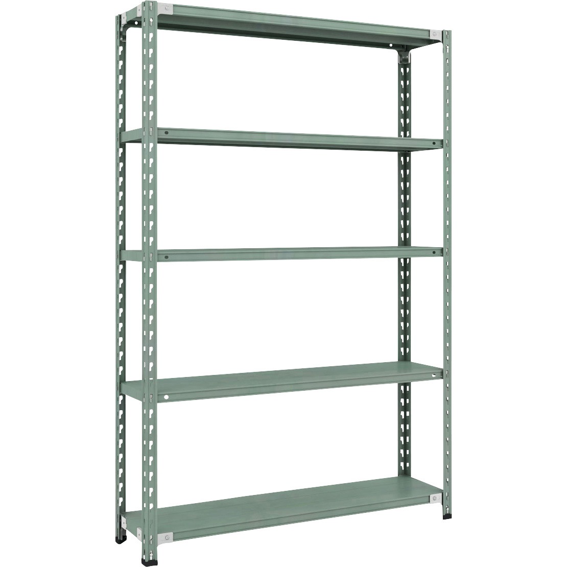 CB-6435-GN セミボルトレス軽量棚 (150kgタイプ、高さ1800mm) 5段 TRUSCO グリーン色 スチール 荷重900kg 奥行302mm  CB-6435-GN