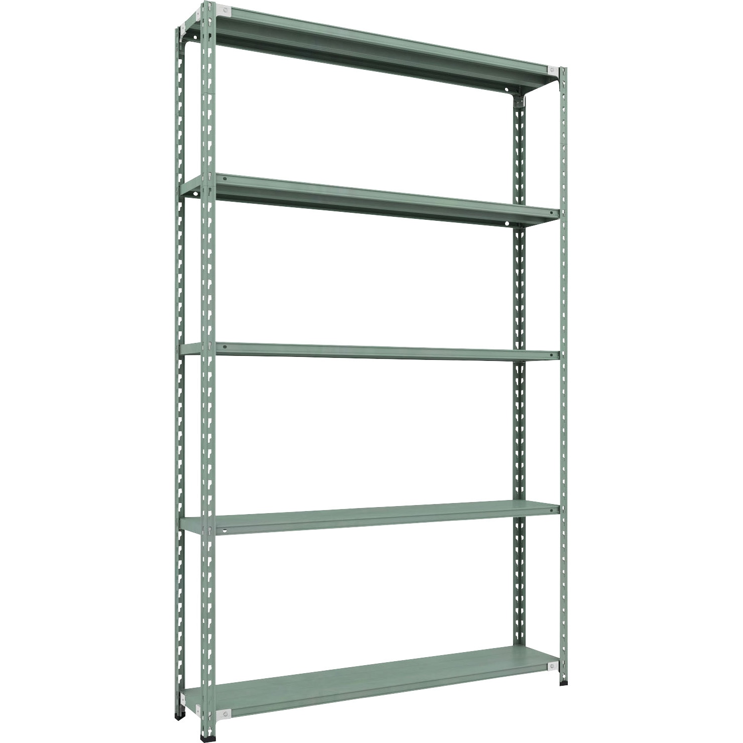 CB-8535-GN セミボルトレス軽量棚 (150kgタイプ・高さ2400mm) 5段 TRUSCO グリーン色 スチール 荷重900kg 奥行302mm  CB-8535-GN