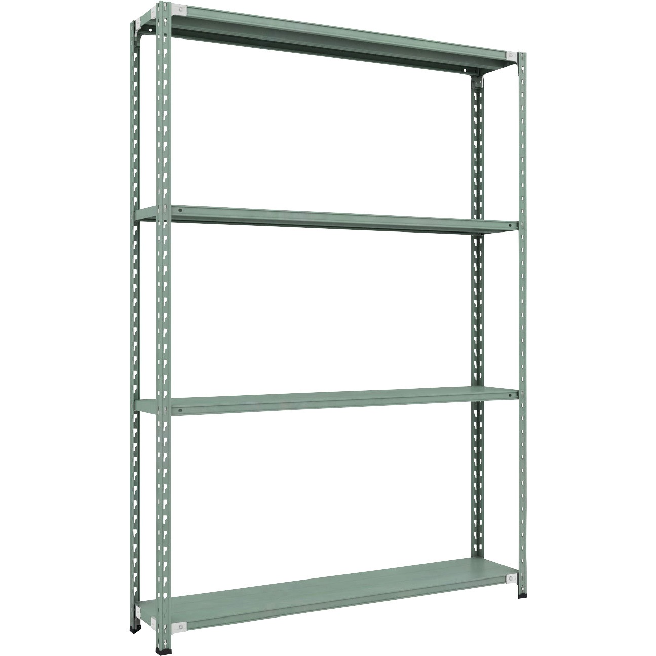 CB-7534-GN セミボルトレス軽量棚 (150kgタイプ、高さ2100mm) 4段 TRUSCO グリーン色 スチール 荷重900kg 奥行302mm  CB-7534-GN