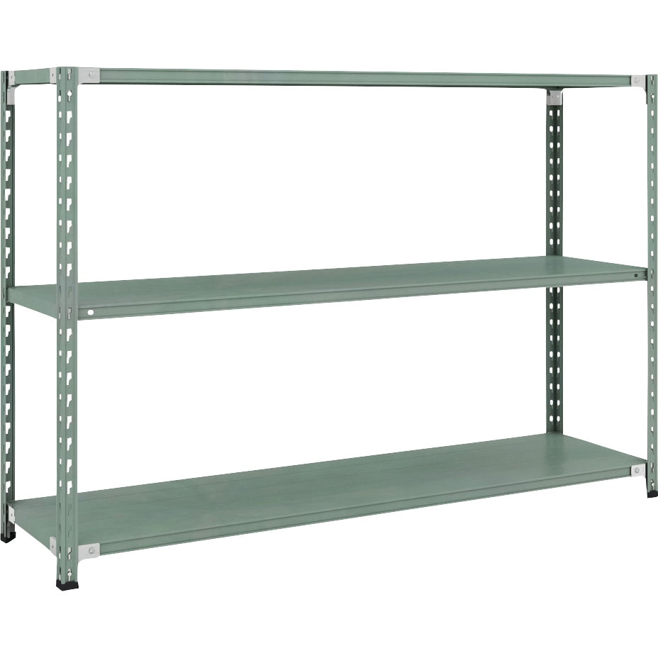 CB-4643-GN セミボルトレス軽量棚 (150kgタイプ、高さ1200mm) 3段 TRUSCO グリーン色 スチール 荷重900kg 奥行452mm  CB-4643-GN